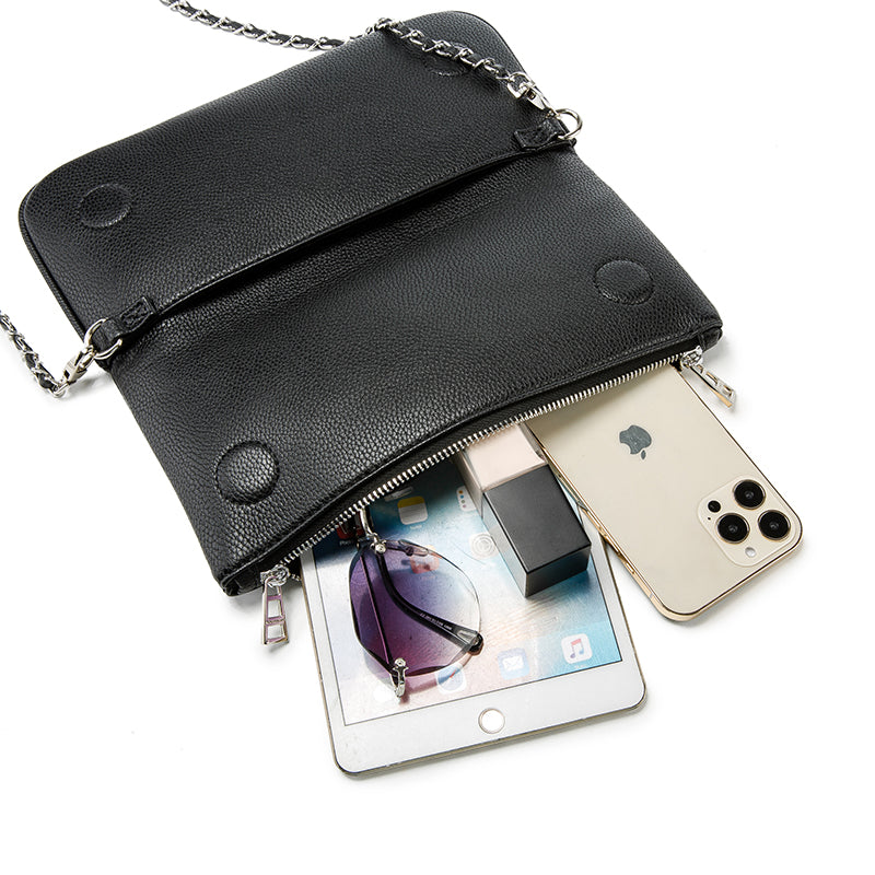 Luxury Rhinestone Studded Clutch Bag – Black Chain Crossbody Evening BagWhether worn as a clutch or crossbody, it’s your go-to accessory for elevating any outfit instantly.