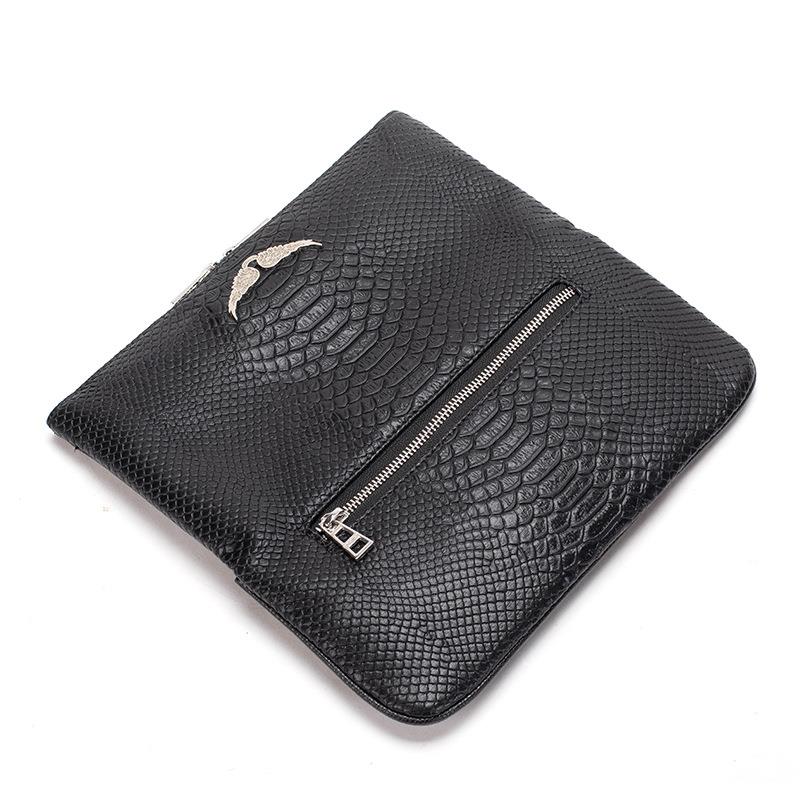 Bolso Negro de Textura de Cocodrilo Sintético | Bandolera Elegante con Cadena Metálica para Uso Diario en Mujer