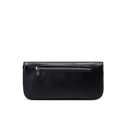 Wing Logo Black Leather Chain Clutch Bag – Minimal Luxury Crossbody PurseCompact, elegant, and versatile—this is the kind of bag that completes your outfit without trying too hard