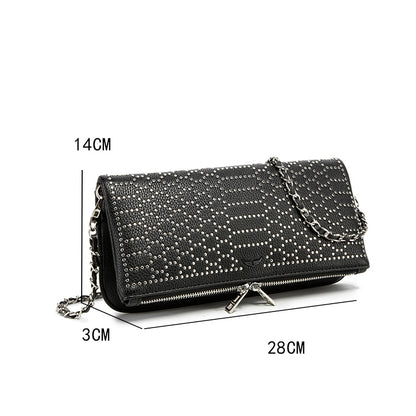 Luxury Rhinestone Studded Clutch Bag – Black Chain Crossbody Evening BagWhether worn as a clutch or crossbody, it’s your go-to accessory for elevating any outfit instantly.