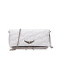 Quilted Star Pattern Black Leather Clutch Bag – Wing Logo Chain Crossbody BagPerfectly sized for essentials, it transitions effortlessly from daywear to evening chic