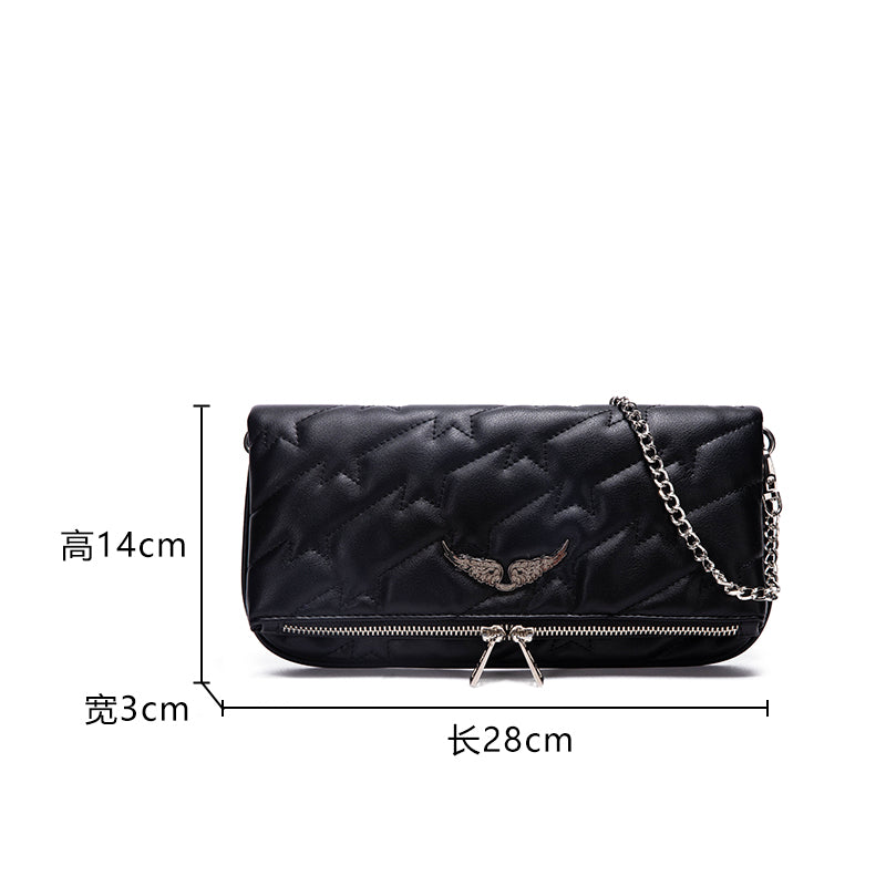 Soft Quilted Crossbody Bag | Women's Metal Chain Zipper Shoulder Bag
