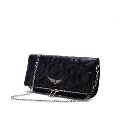 Soft Quilted Crossbody Bag | Women's Metal Chain Zipper Shoulder Bag