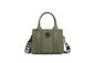A stylish and structured mini tote designed for everyday elegance. Crafted from durable lightweight nylon in a soft lavender tone, it features dual top handles and a bold adjustable logo strap for versatile carry options