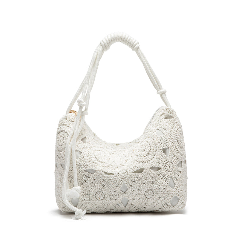 Bolsa Crochet Boho para Mujer | Bolso Tejido a Mano Elegante para Playa, Viajes y Uso Diario