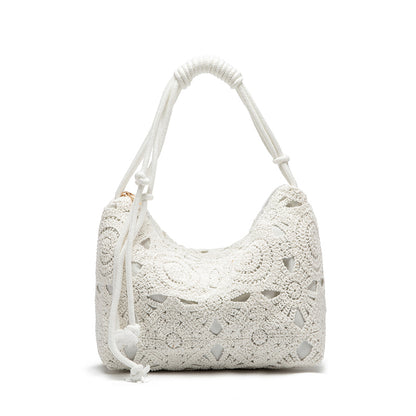 Bolsa Crochet Boho para Mujer | Bolso Tejido a Mano Elegante para Playa, Viajes y Uso Diario