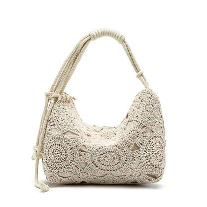 Bolsa Crochet Boho para Mujer | Bolso Tejido a Mano Elegante para Playa, Viajes y Uso Diario
