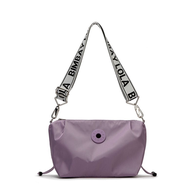 Lightweight Nylon Crossbody Bag – Lavender Shoulder Bag with Adjustable Logo Strap