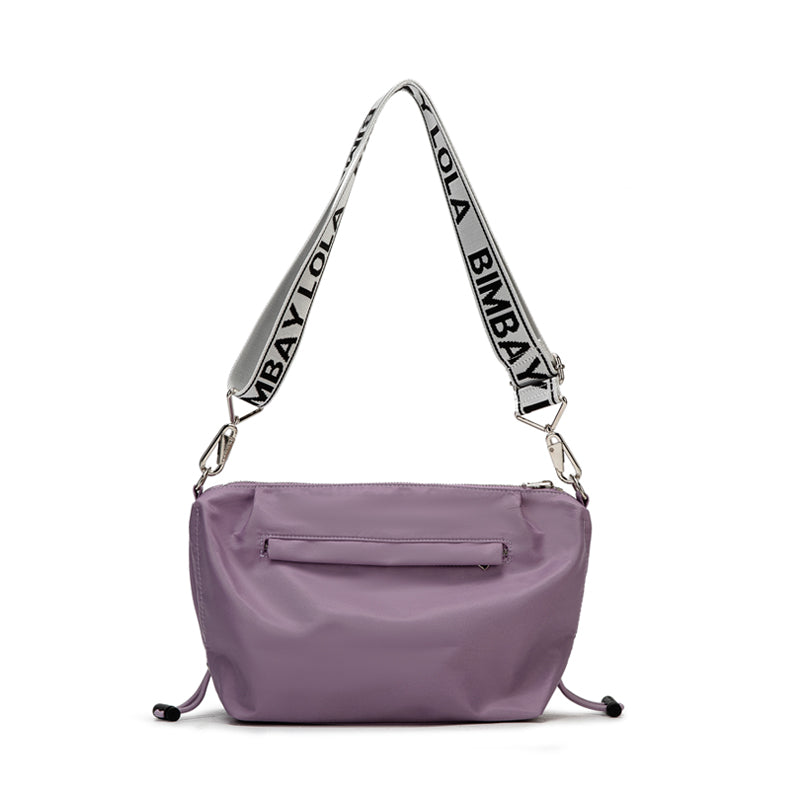 Lightweight Nylon Crossbody Bag – Lavender Shoulder Bag with Adjustable Logo Strap