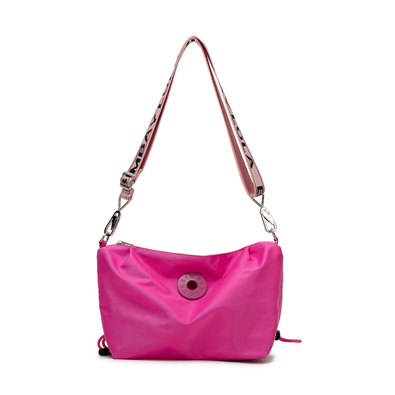Lightweight Nylon Crossbody Bag – Lavender Shoulder Bag with Adjustable Logo Strap