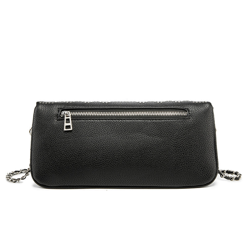 Luxury Rhinestone Studded Clutch Bag – Black Chain Crossbody Evening BagWhether worn as a clutch or crossbody, it’s your go-to accessory for elevating any outfit instantly.