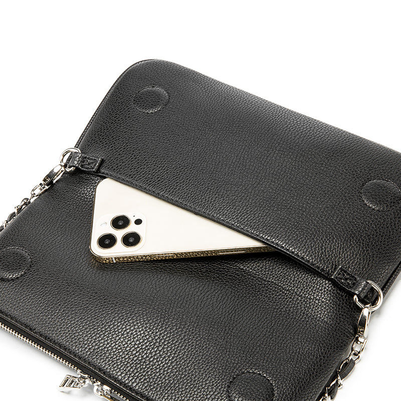 Luxury Rhinestone Studded Clutch Bag – Black Chain Crossbody Evening BagWhether worn as a clutch or crossbody, it’s your go-to accessory for elevating any outfit instantly.