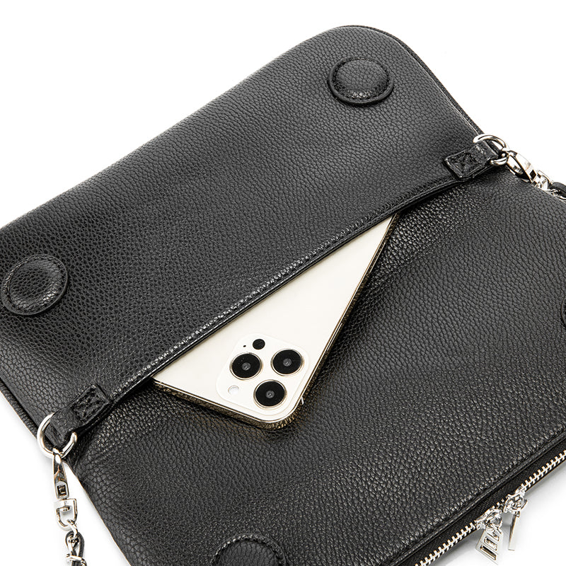 Make a bold statement with this edgy yet elegant studded crossbody bag. Designed for modern fashion lovers, this piece combines textured leather with sparkling metal studs, creating the perfect balance of luxury and street style.