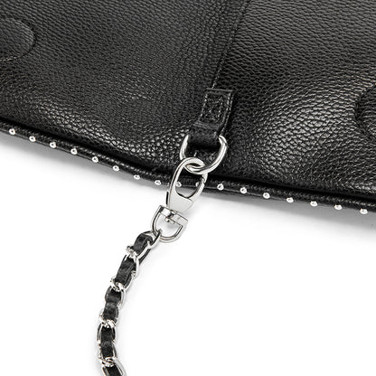 Classic Wing Logo Black Leather Clutch Bag – Chain Crossbody Shoulder BagWhether styled as a clutch or worn crossbody, this piece elevates any outfit with ease