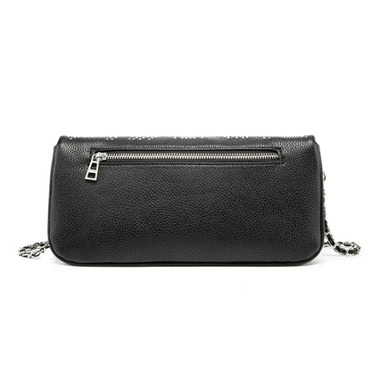 Turn heads wherever you go with this dazzling rhinestone-studded crossbody bag. Designed with a striking symmetrical crystal pattern on premium black textured leather, this piece brings together elegance, glamour, and a bold fashion edge.