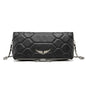 Hexagon Quilted Black Leather Clutch Bag – Wing Logo Chain Crossbody PurseDesigned for versatility, it can be worn as a clutch or crossbody—perfect for both casual and elevated looks