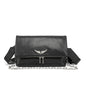 Emerald Green Wing Accent Leather Crossbody Bag – Chic Chain Shoulder Purse