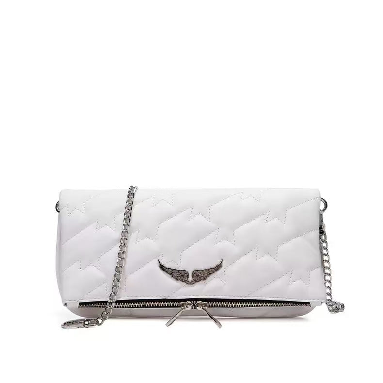 Soft Quilted Crossbody Bag | Women's Metal Chain Zipper Shoulder Bag