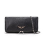 Bolso Negro de Textura de Cocodrilo Sintético | Bandolera Elegante con Cadena Metálica para Uso Diario en Mujer